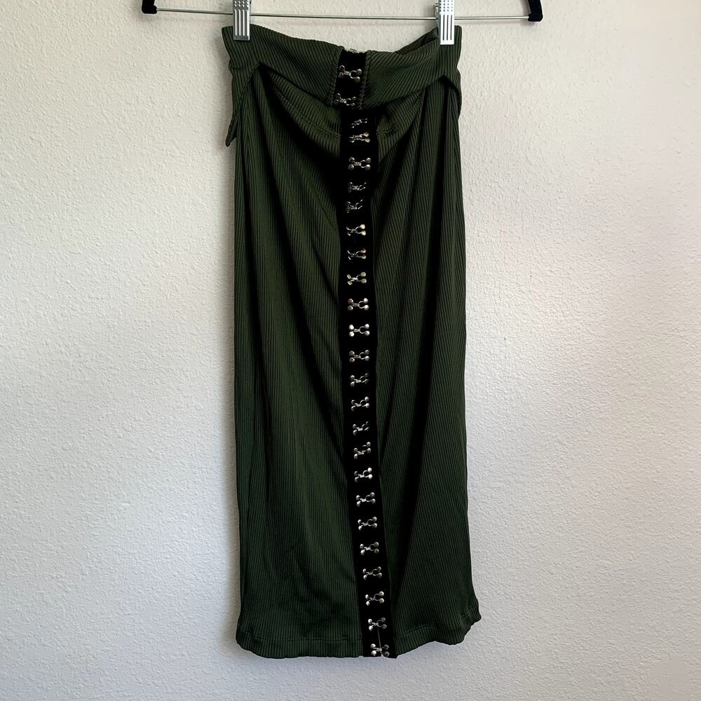 NWT Koral Conclude Rib Skirt in Crocodile Green‎